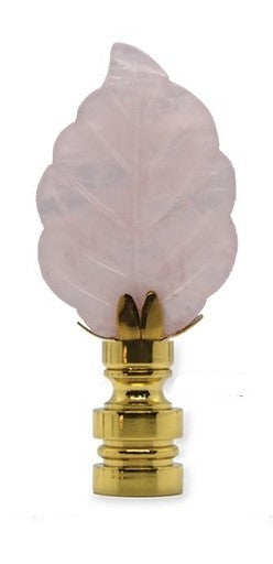 #N32RQ Genuine Rose Quartz Leaf 3" Tall