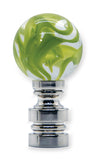 #L15G Clear Glass with Green Swirls 25M 1¾" Tall