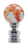 #L15O Clear Glass with Orange Swirls 25M 1.75" Tall