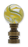 #L15Y Clear Glass with Yellow Swirls 25M 1¾"" Tall