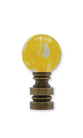 #L15YO Clear Glass with Yellow-Orange Swirls 25M 1¾"" Tall