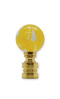 #L15YO Clear Glass with Yellow-Orange Swirls 25M 1¾"" Tall