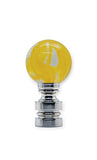 #L15YO Clear Glass with Yellow-Orange Swirls 25M 1¾"" Tall