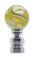 #L15Y Clear Glass with Yellow Swirls 25M 1¾"" Tall