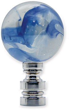#L13B Clear Glass Blue Swirl 2½" Tall