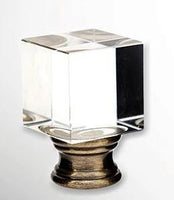 #M77AB Crystal Cube Antique Brass 1½" Tall