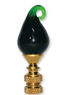 Green Glass Drop 2½"